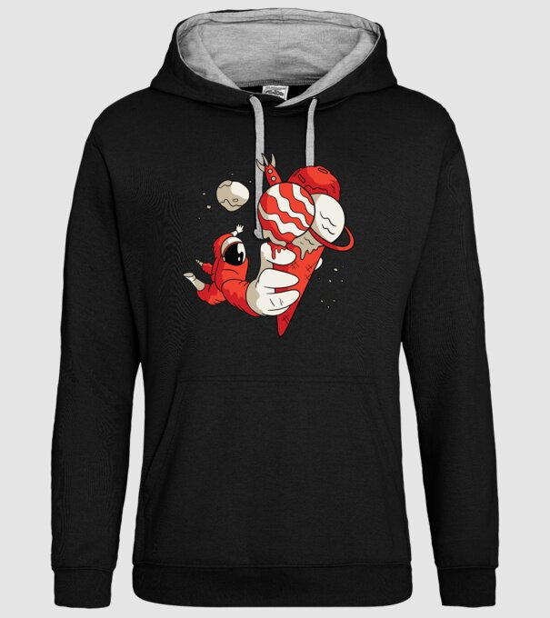 Astronaut cu Înghețată model negru pe tricou