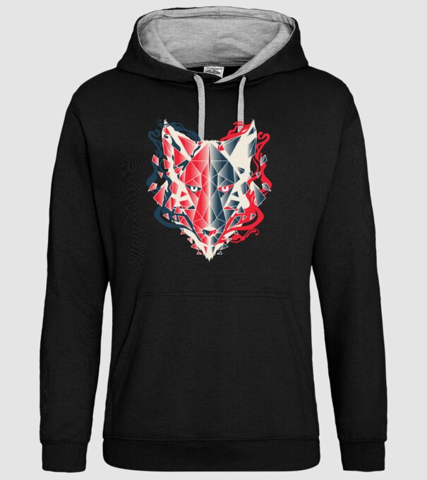 Wolf Head model negru pe tricou