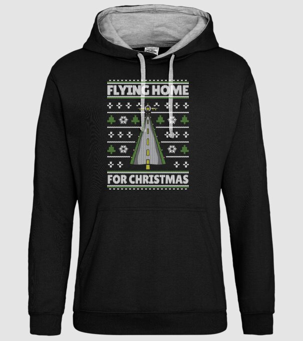 Flying Home for Christmas Pulover urât model negru pe tricou