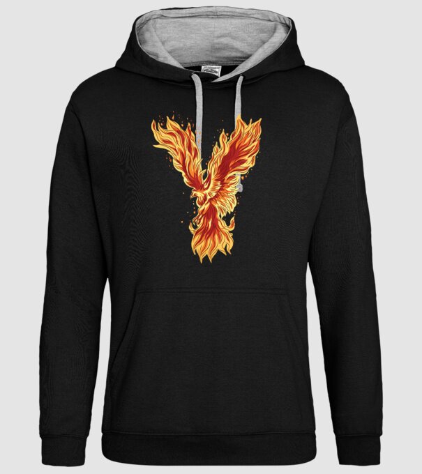 Pasărea Phoenix model negru pe tricou