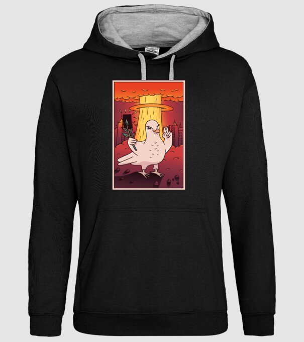 Selfie Porumbel Bombă nucleară model negru pe tricou