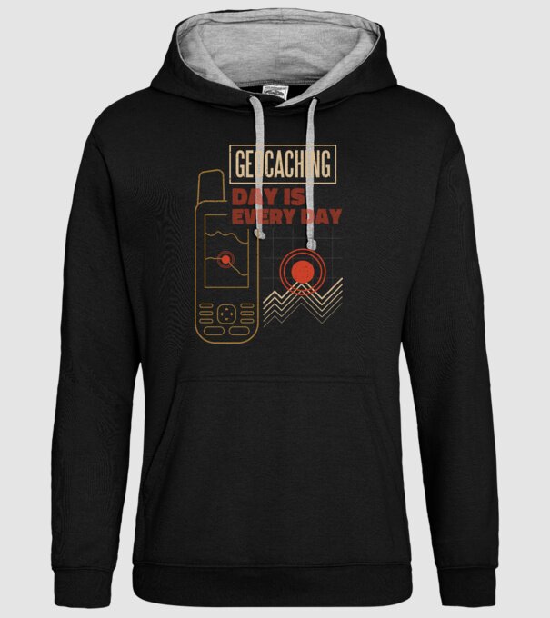 Geocaching model negru pe tricou