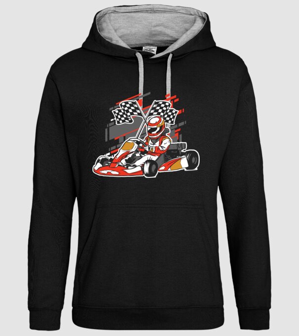 Gokart model negru pe tricou