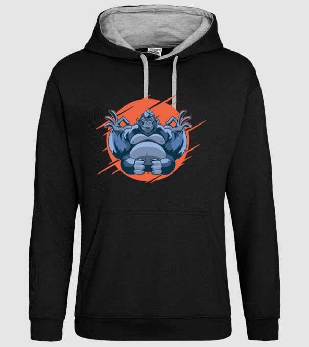 Gorilă Meditație model negru pe tricou