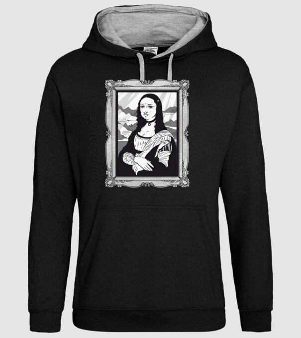 Mona Lisa gotică model negru pe tricou