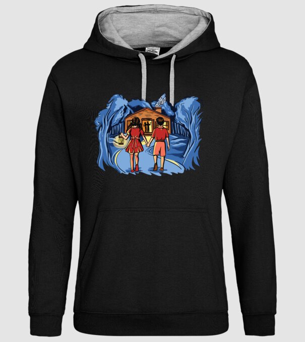 Copii în pădure Poveste model negru pe tricou