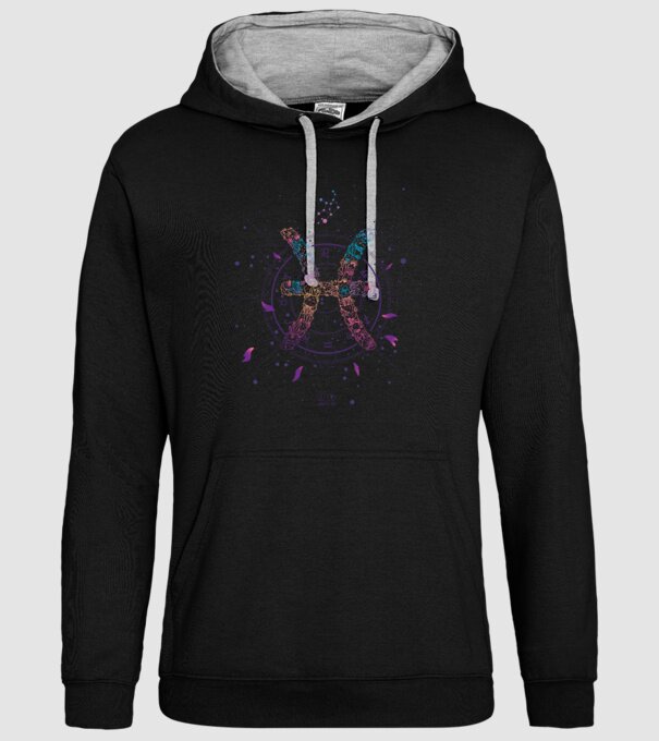 Pisces Zodiac model negru pe tricou