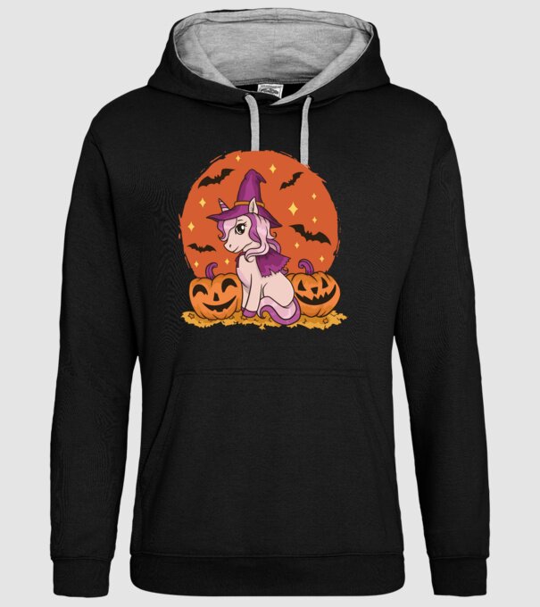 Unicorn Halloween model negru pe tricou