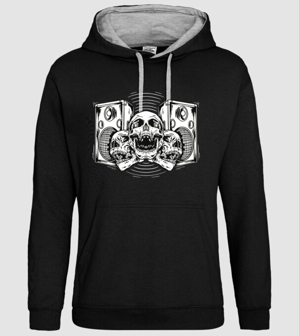Cranii difuzor model negru pe tricou