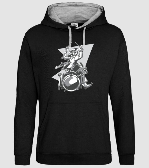Hippy baterist model negru pe tricou