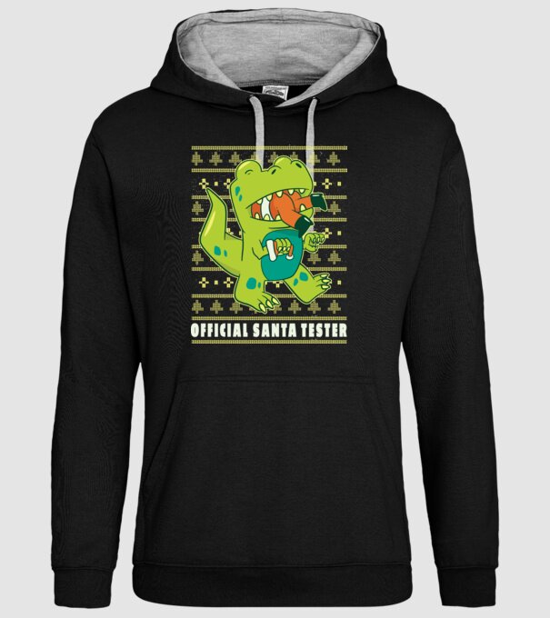 Tester oficial Moș Crăciun model negru pe tricou