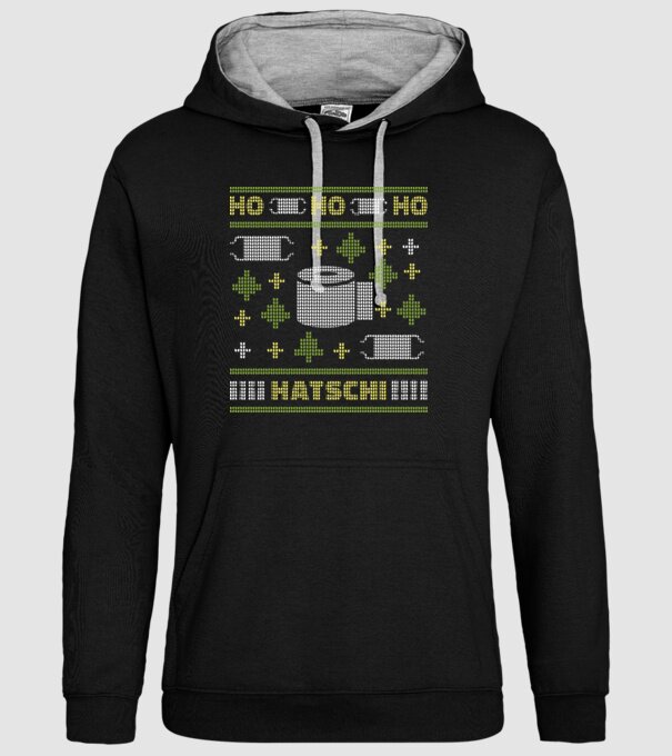Hohohoho hârtie igienică pulover urât model negru pe tricou