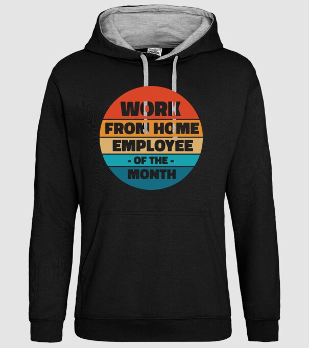Lucrătorul la domiciliu al lunii model negru pe tricou