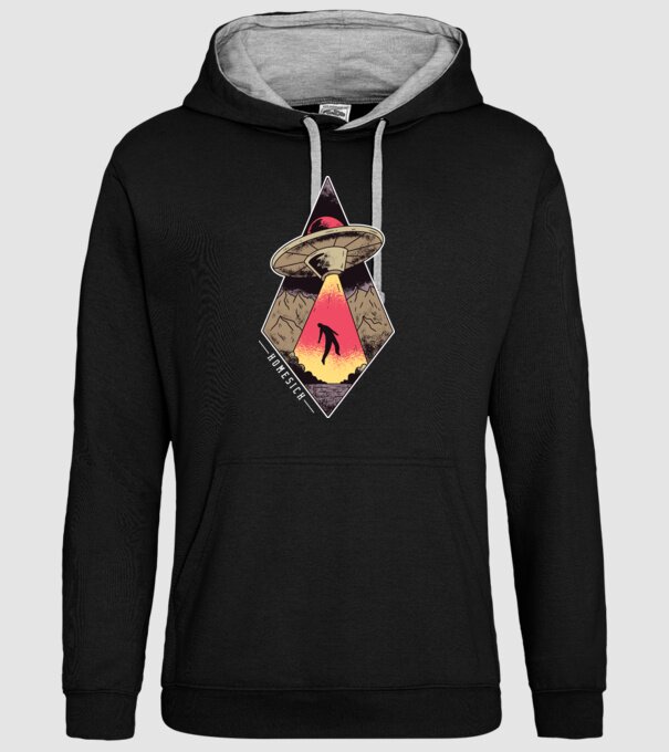 Dor de casă alien model negru pe tricou
