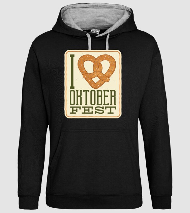 I Love Oktoberfest model negru pe tricou