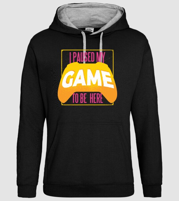 I paused my game to be here tricou amuzant Gamer model negru pe tricou