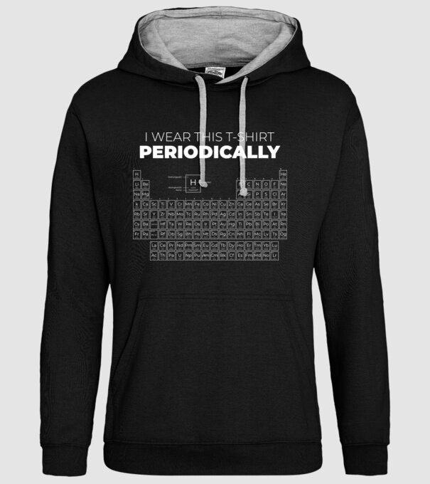 I wear this t-shirt periodically model negru pe tricou