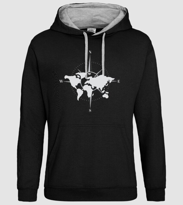 Busolă model negru pe tricou