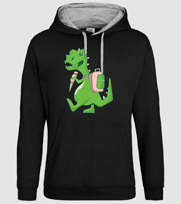 Elev Dino model negru pe tricou