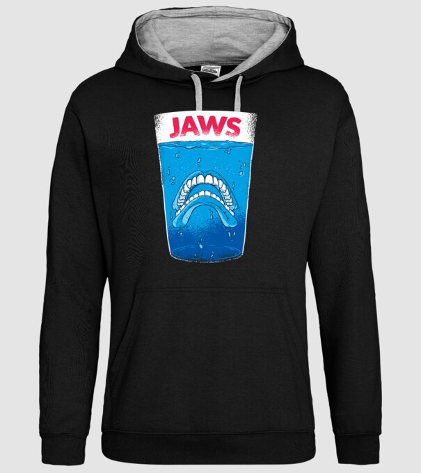 Jaws dinți tricou parodie model negru pe tricou