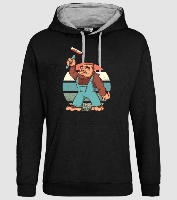 Zugrav Yeti model negru pe tricou