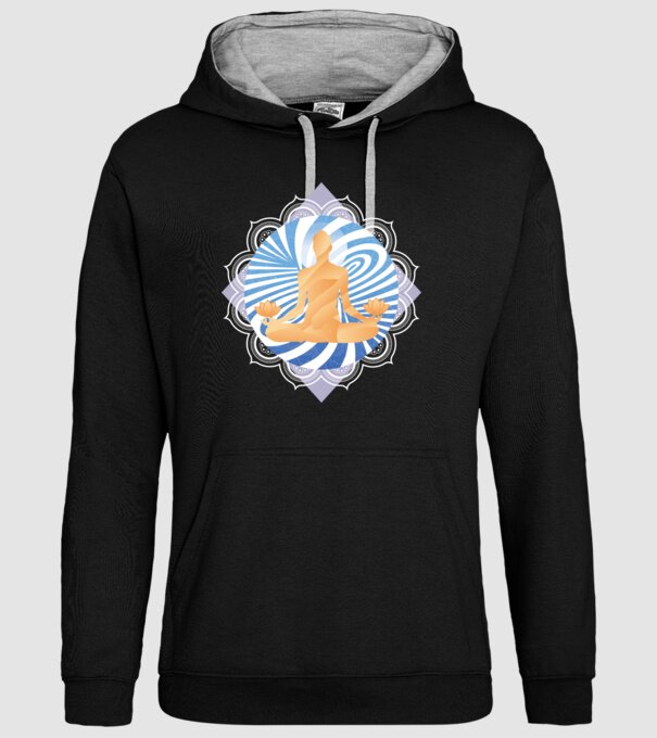 Meditație yoga model negru pe tricou