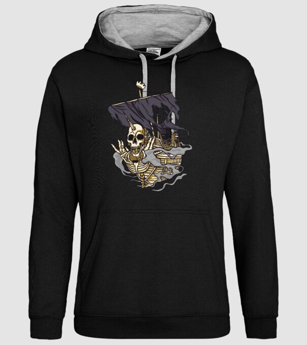 Nava piraților model negru pe tricou