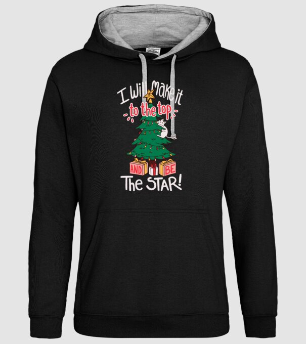 Pisică de Crăciun model negru pe tricou