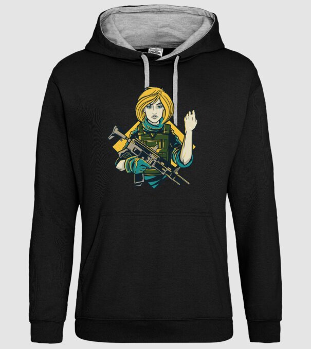 Fată Soldat model negru pe tricou