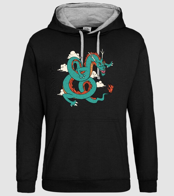 Dragon Chinez model negru pe tricou