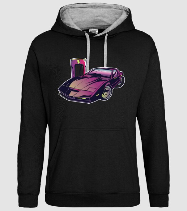 Kitt pe încărcător electric tricou amuzant model negru pe tricou