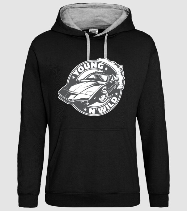 Knight Rider - Young and wild model negru pe tricou
