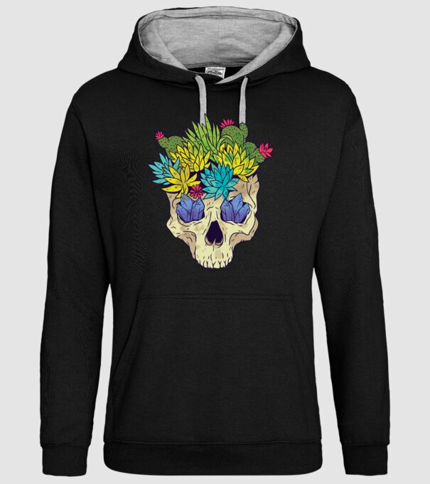 Craniu Cactuși model negru pe tricou