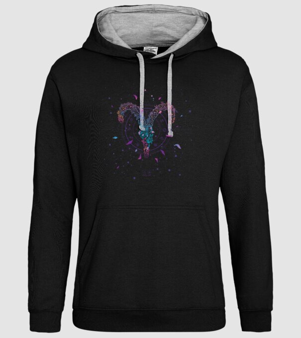 Aries Zodiac model negru pe tricou