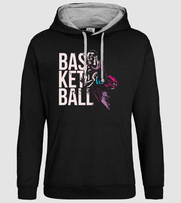 Baschet Silueta model negru pe tricou
