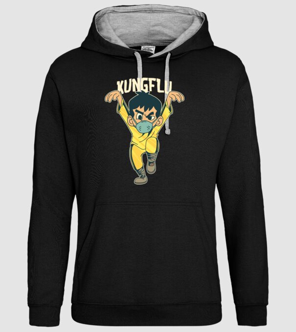 Kung Flu Coronavirus Karate model negru pe tricou