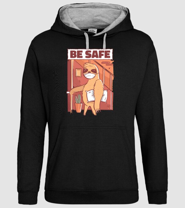Leneș Be Safe model negru pe tricou
