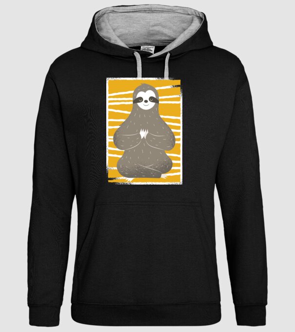 Yoga Leneș model negru pe tricou