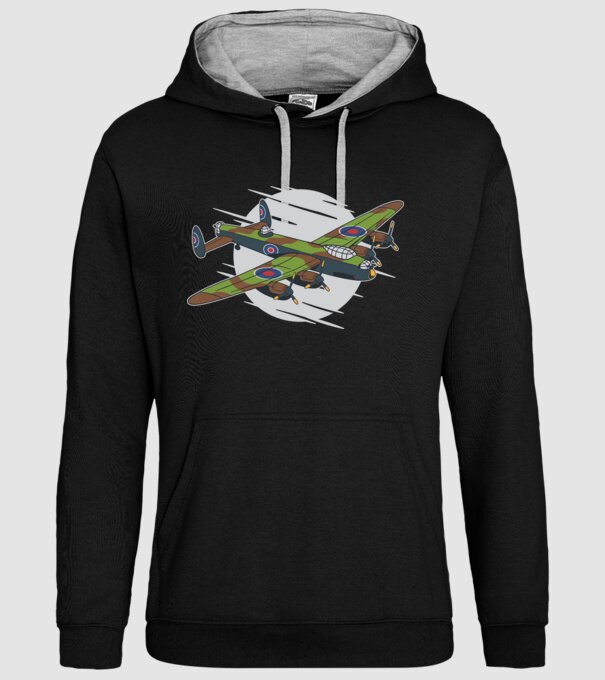 Avion bombardier Lancaster model negru pe tricou