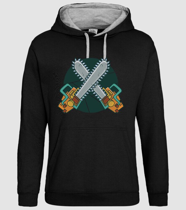 Drujbă tăietor de lemne model negru pe tricou