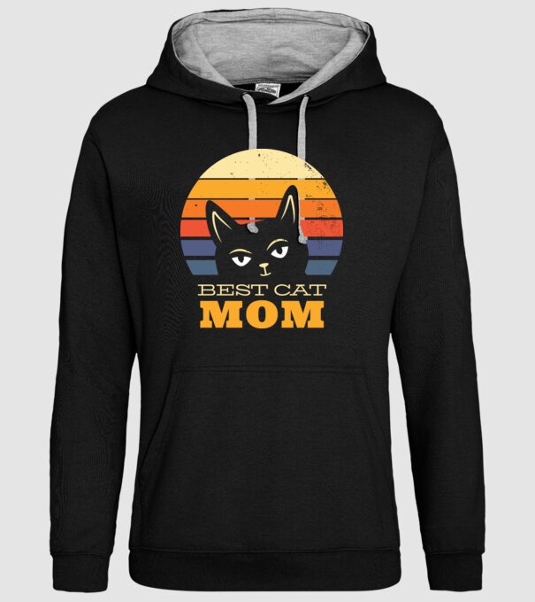 Cea mai bună mamă pisică model negru pe tricou
