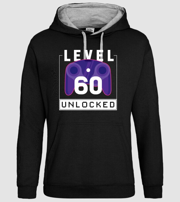 Level 60 Unlocked Gamer Birthday model negru pe tricou