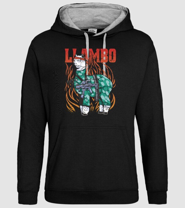 Llambo Lama model negru pe tricou