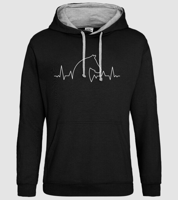 Bătăi de inimă cu cal model negru pe tricou
