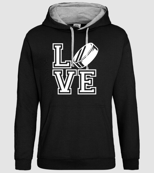 Love hochei model negru pe tricou