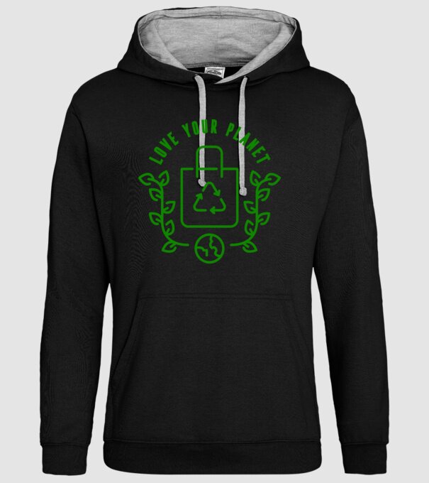Love Your Planet - Ziua Pământului model negru pe tricou