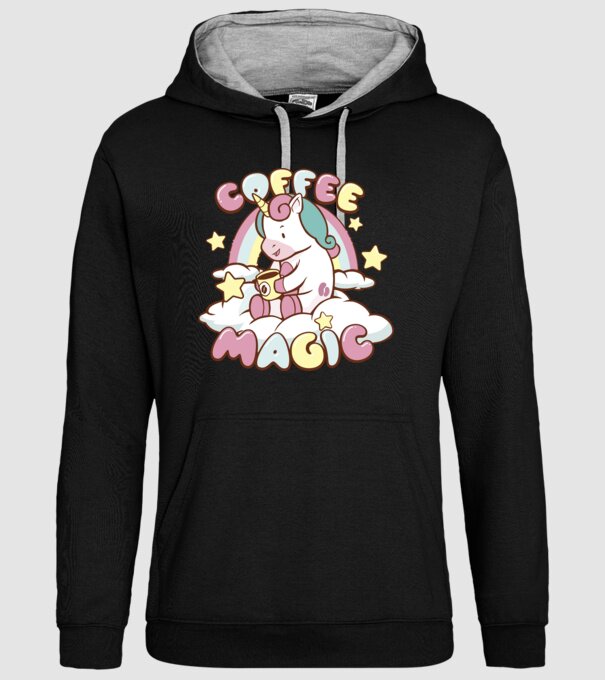 Cafea Magică Unicorn model negru pe tricou