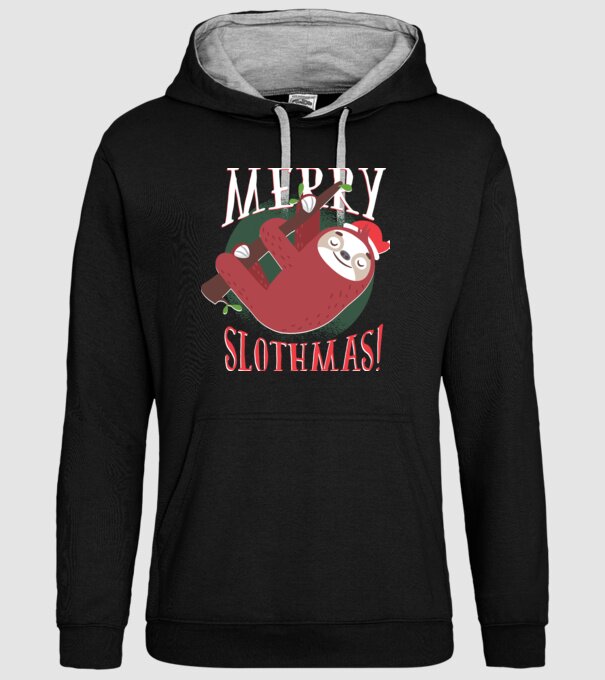 Merry Slothmas Crăciun cu Leneș model negru pe tricou