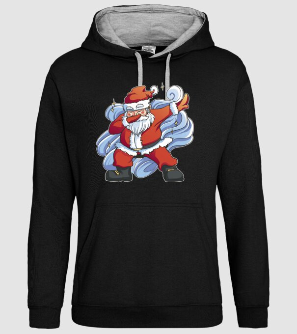 Moș Crăciun DAB pentru Crăciun model negru pe tricou