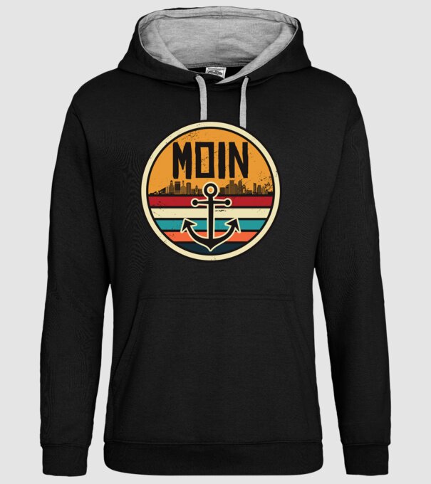 Ancoră Moin model negru pe tricou